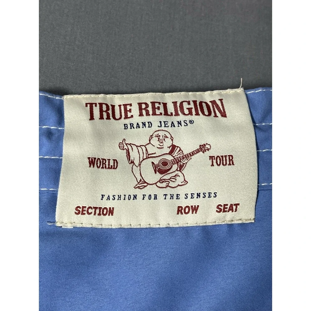 True Religion Shorts Mens 44 Blue Board Swim Trunks Flap Pockets Swimsuit